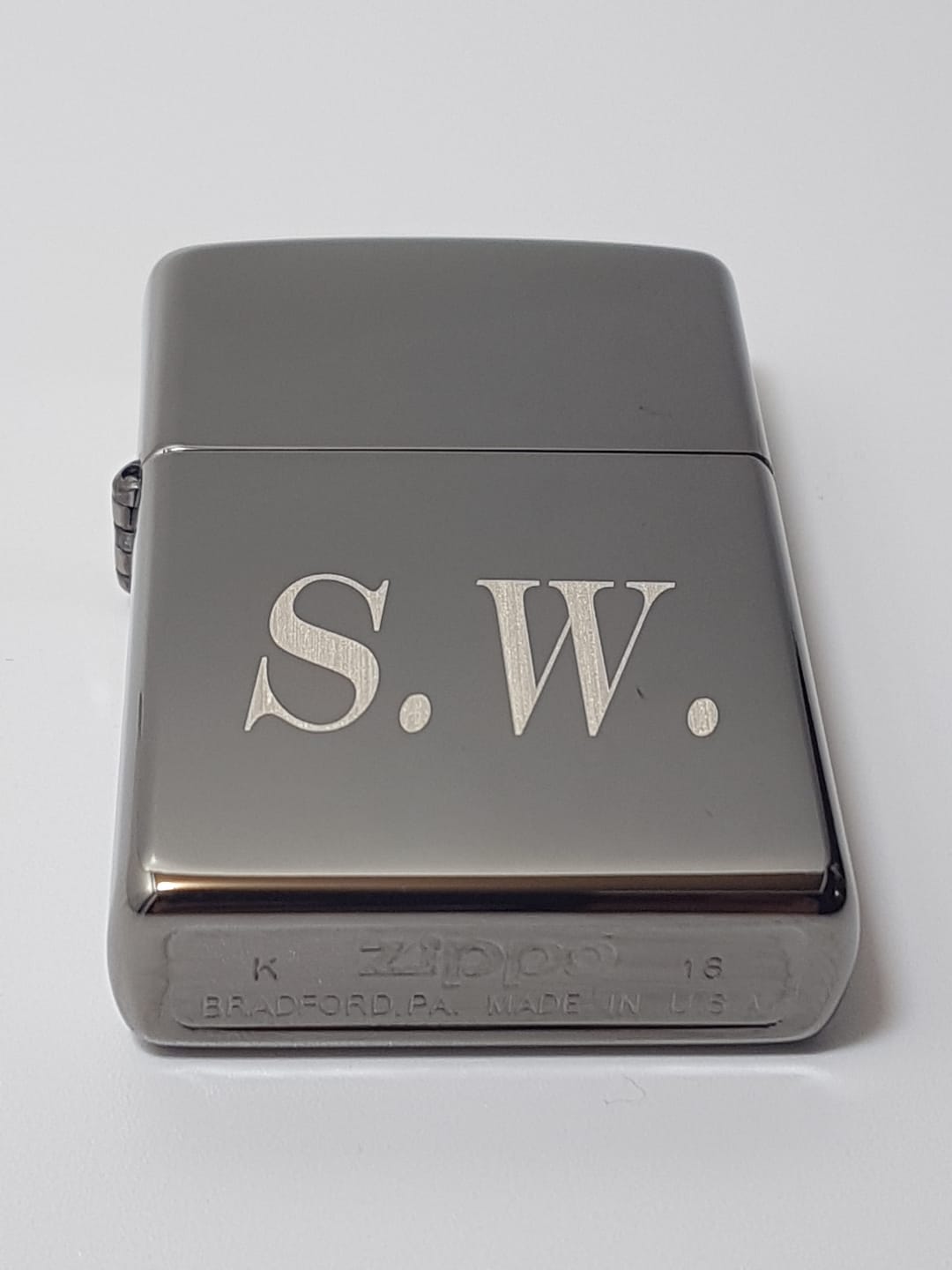 Personalised High Polish Black Zippo Lighter - Sleek and Stylish Gift for Smokers