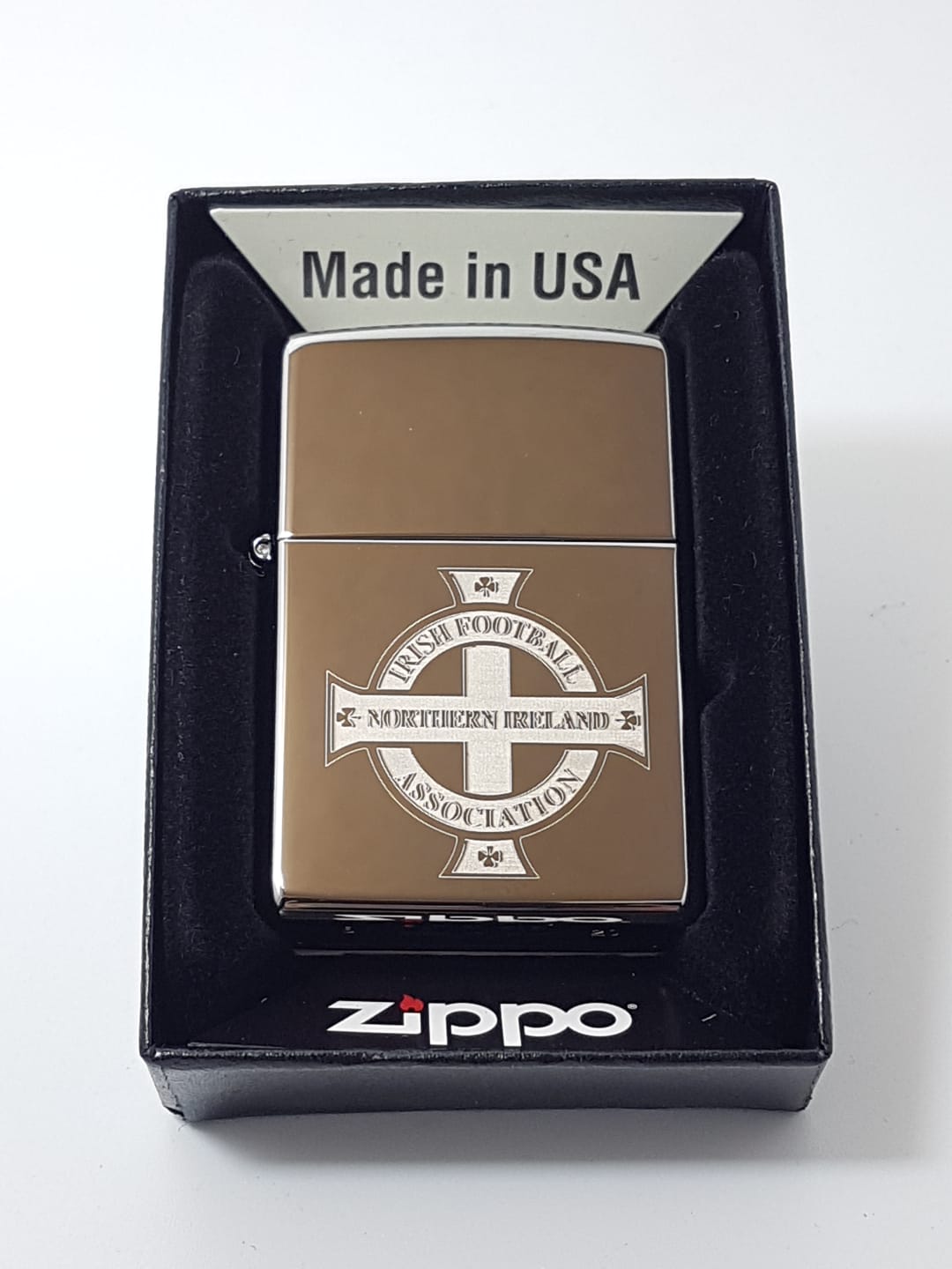 Personalised High Polish Black Ice Zippo Lighter with Custom Engraving