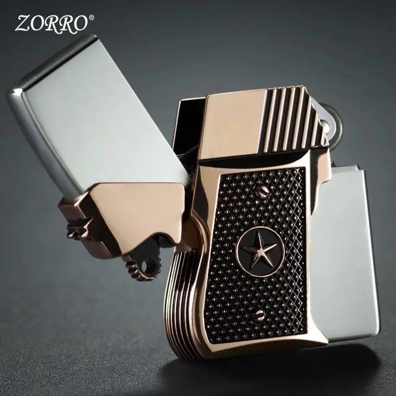 Personalised Name & Initial Zorro Heavy Armor Pistol Shape Kerosene Lighter