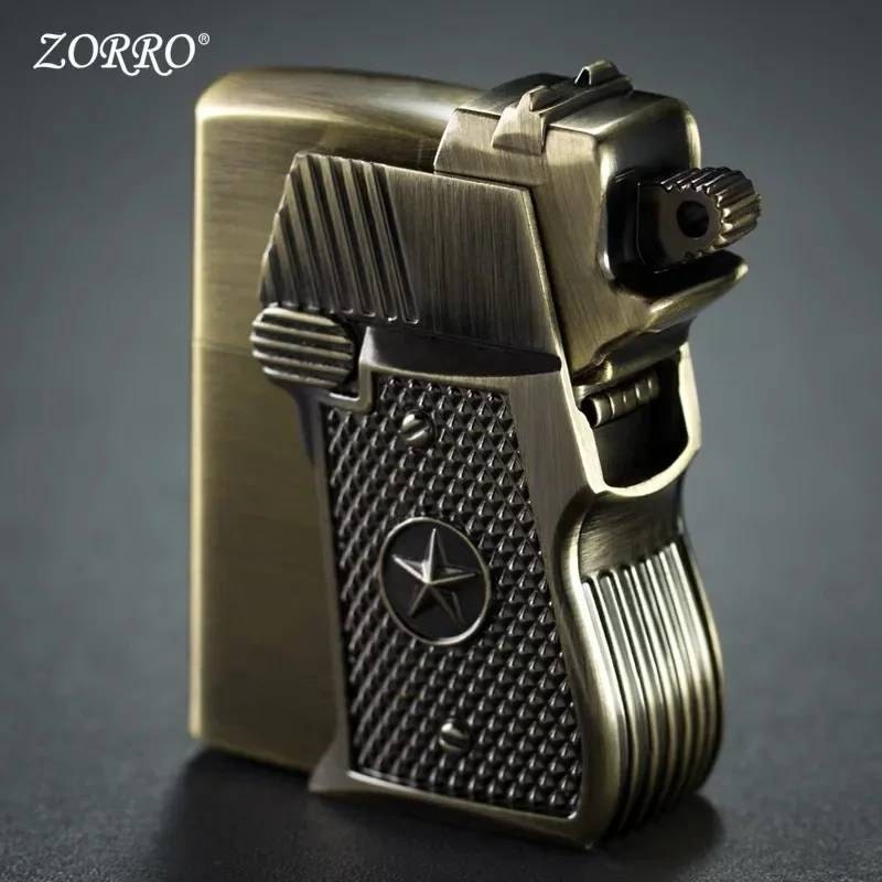 Personalised Name & Initial Zorro Heavy Armor Pistol Shape Kerosene Lighter