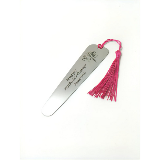 Personalised Stainless Steel Bookmark With Tassel