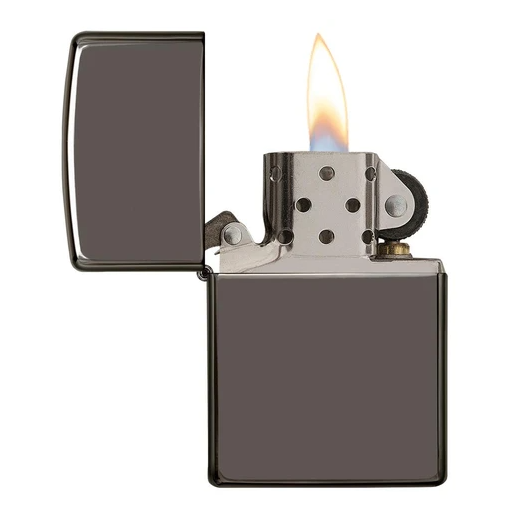 Personalised High Polish Black Ice Zippo Lighter with Custom Engraving