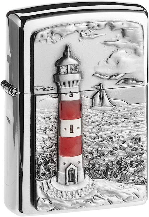 Personalised Zippo Lighthouse Emblem Lighter with Personalized Name & Symbol by Giftetch