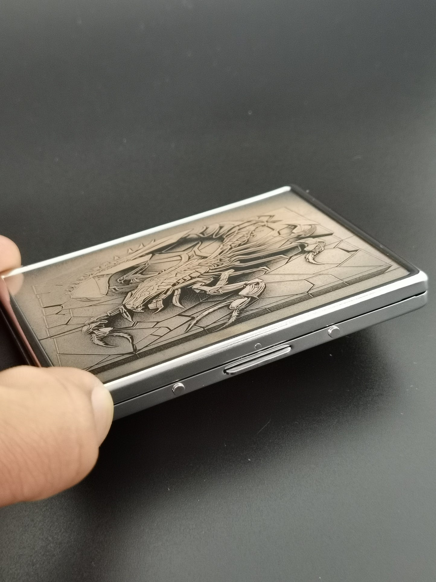 Laser Engraved Slim Cigarette Case