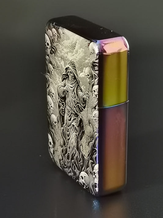 Personalised Rainbow Colour Skull Design Lighter
