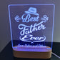 Personalised acrylic LED night light with a wooden base a perfect Father's Day gift!