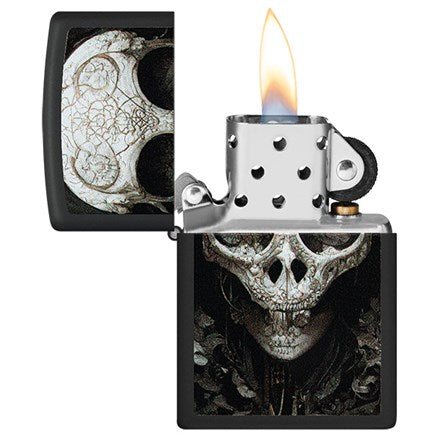 Personalised Zippo Vintage Skull Design Brass Lighter