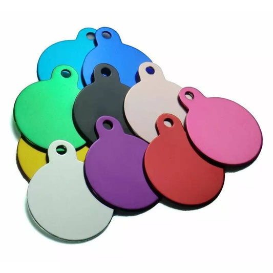 Personalised Round Metal Dog Tags Multicoloured, Pet Tags for Collars