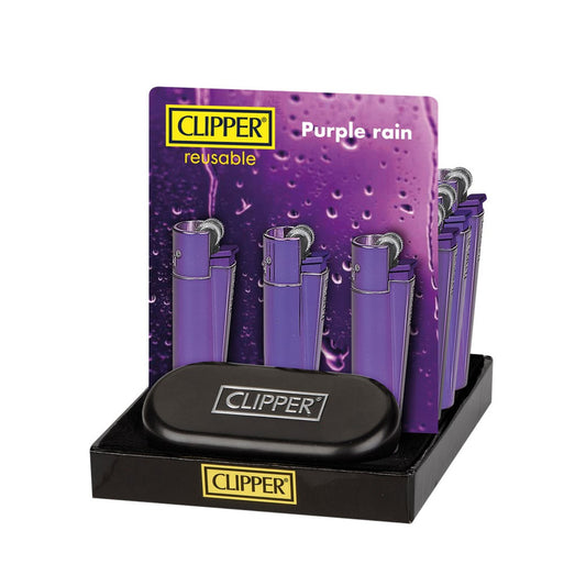 Personalised Engraved Lighter Clipper Purple Rain with Gift Tin