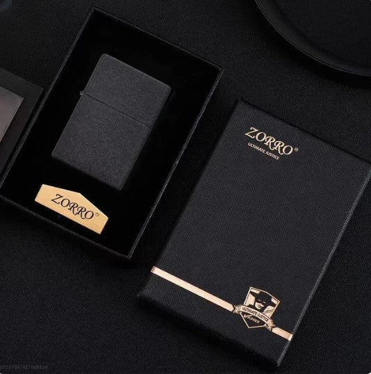Personalised Zorro Lighter - Custom Design Black Crackle Brass Lighter