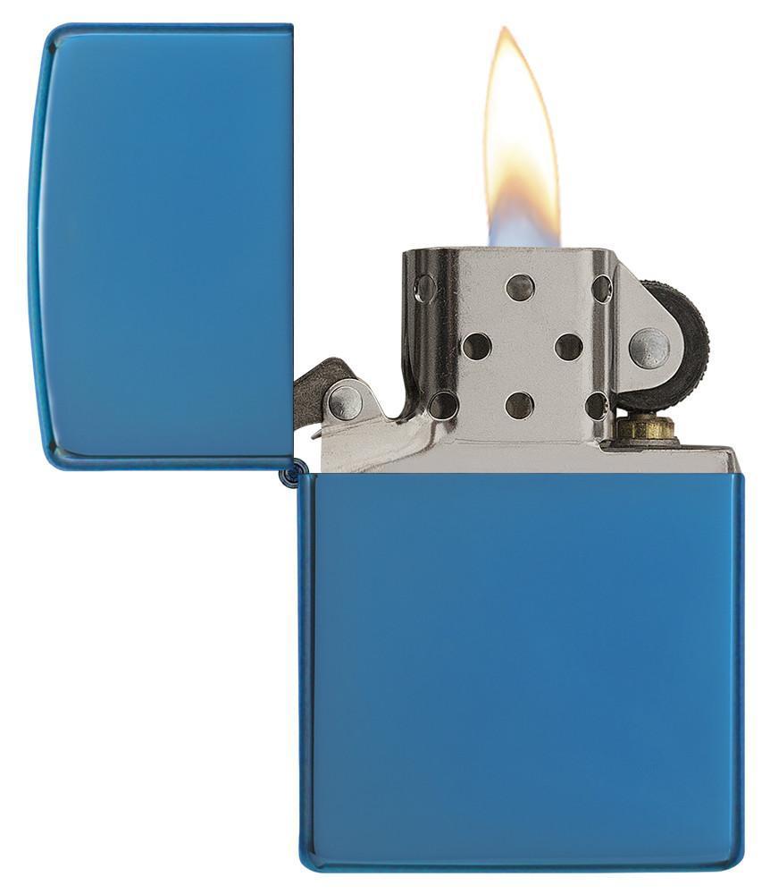 Personalised Genuine High Polish Blue Zippo Lighter
