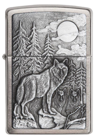 Customized Zippo Wolf Pack Emblem Lighter with Personalized Name & Symbol by Giftetch