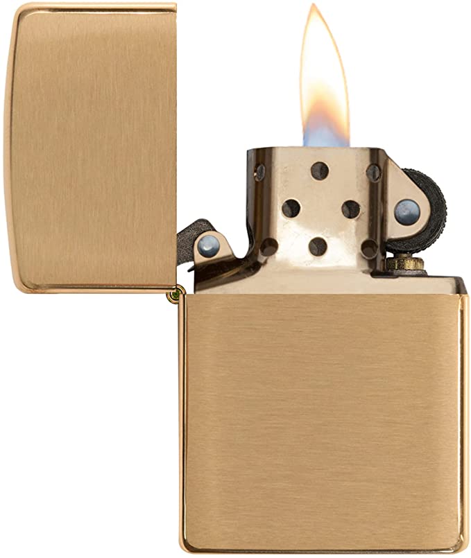 Personalised Classic Brushed Brass Zippo Lighter