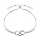 Adjustable Sterling Silver Infinity Bracelet - Women's Sparkling Bracelet with CZ Stones