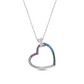 Sterling Silver Heart Shaped Multicolor Pendant Necklace with Chain Lovers Wedding Anniversary Gifts By Giftetch