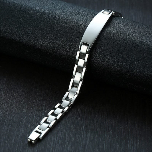Custom Engraved Men's Stainless Steel ID Bracelet – Elevate His Style with Personalised Elegance