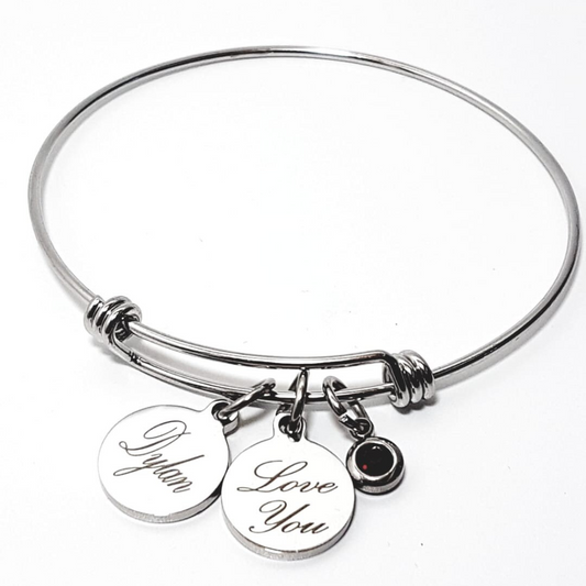 High-quality Stainless Steel Material Personalised Bangle By Giftetch