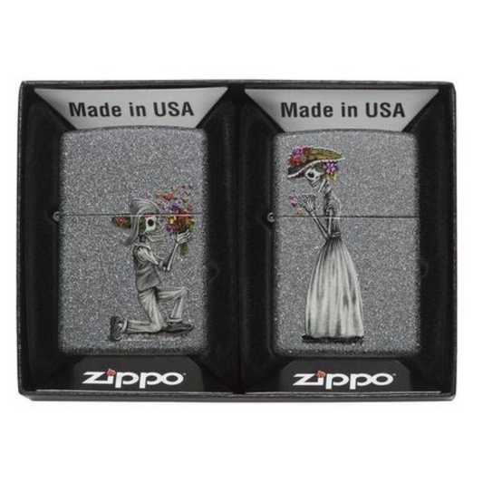 Personalised Genuine Zippo Day of the Dead Skulls Set Design Lighter
