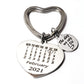 Personalised Special Date Heart Keyring-Stainless Steel Thoughtful Anniversary Gift