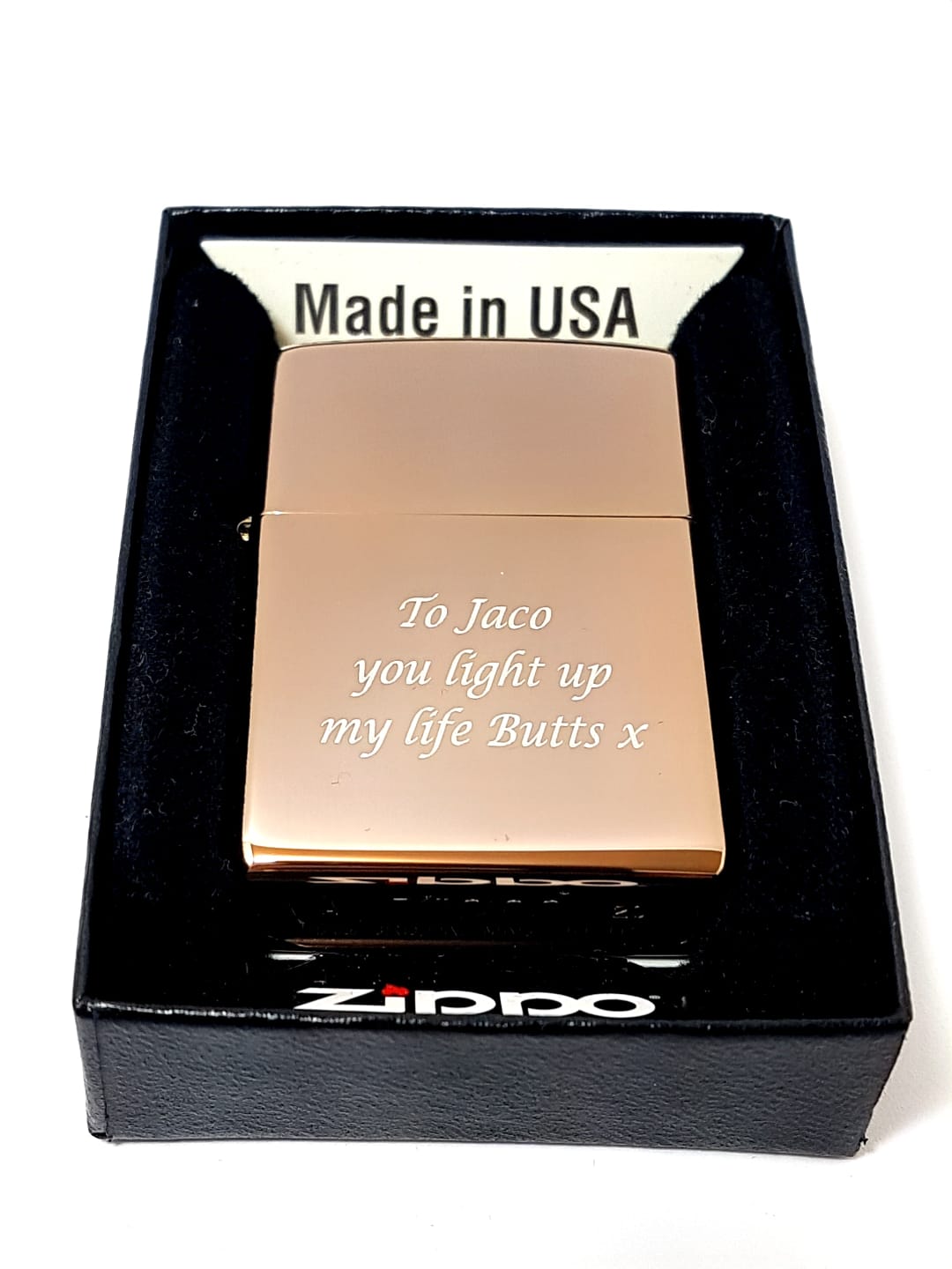 Personalised High Polish Rose Gold Zippo Lighter - A Touch of Luxury and Elegance