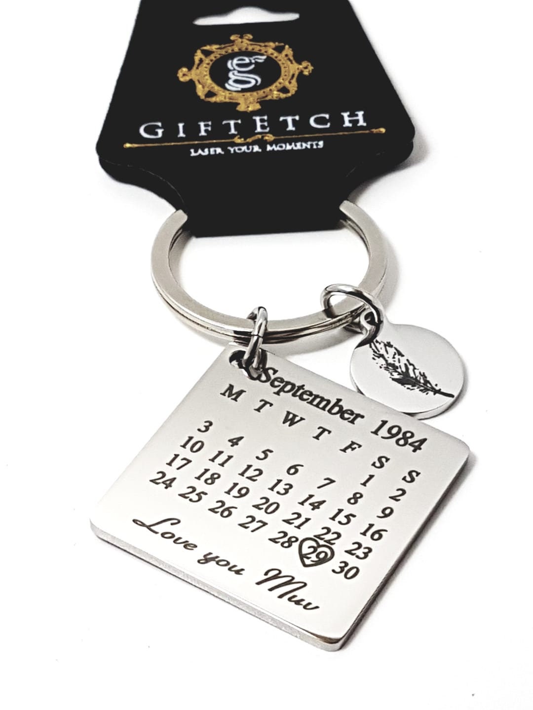 Personalised QR Code and Special Date Calendar Keyring For Loved Ones