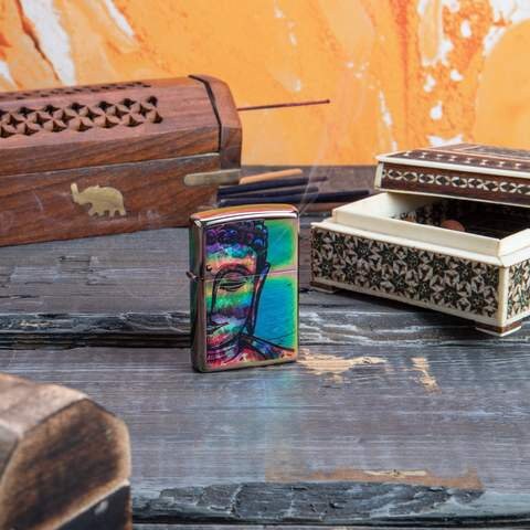 Personalised Zippo Bright Buddha Design Lighter - A Unique and Beautiful Accessory for Any Smoker or Collector
