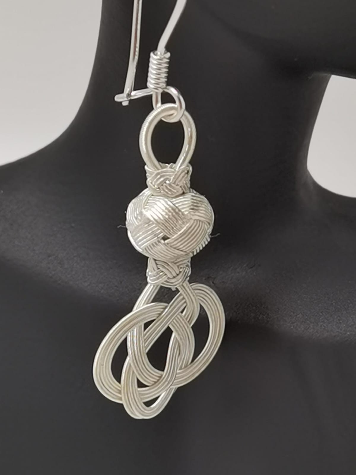 Sterling Silver Handwoven Kazaz Celtic Love Knot Earrings