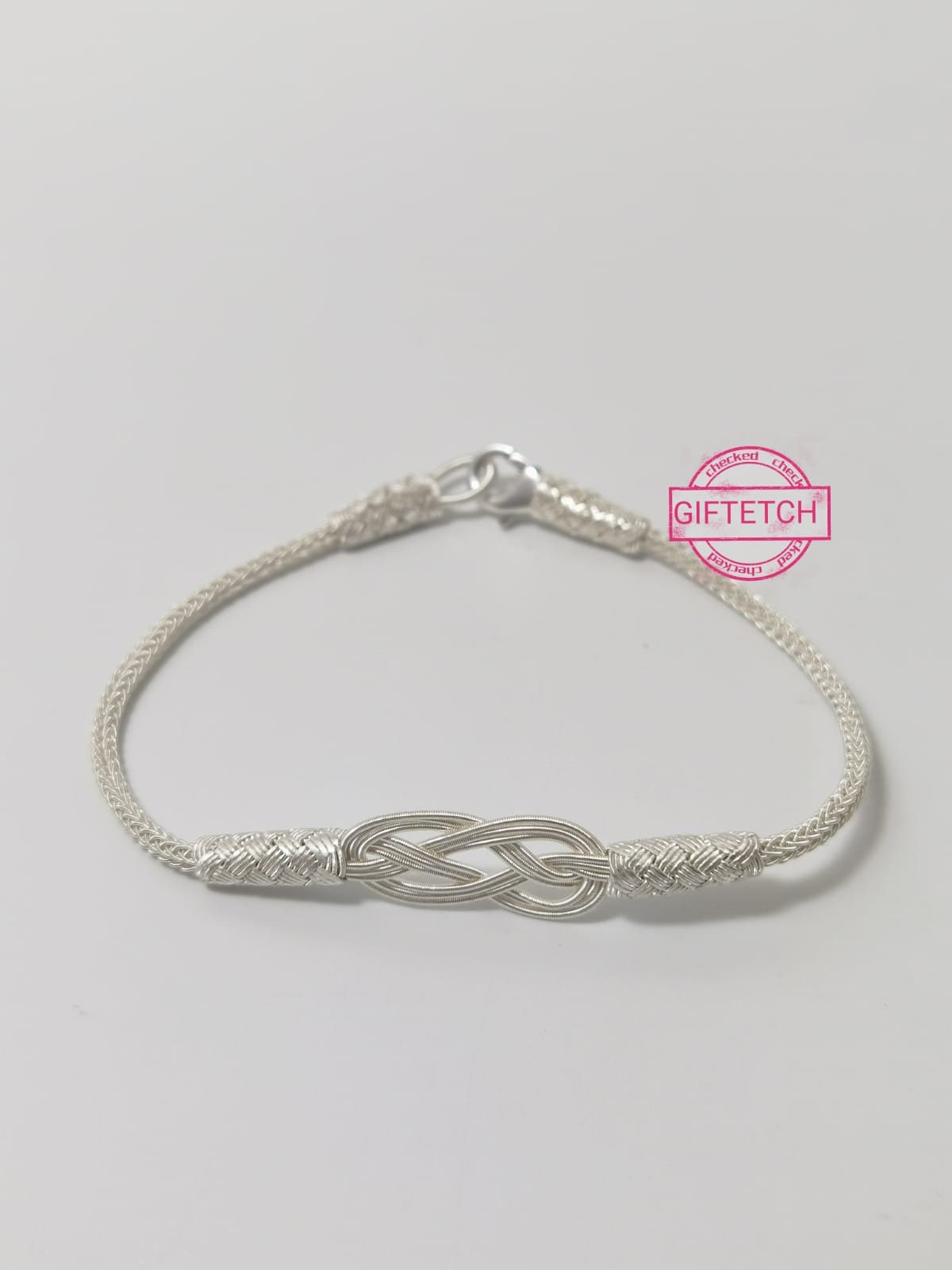 Authentic Classic Ancient Style Handwoven Sterling Silver Celtic Knot Wired Hand Finished Kazaz Bracelet for Men & Women By Giftetch