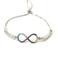 Adjustable Sterling Silver Infinity Bracelet - Women's Sparkling Bracelet with CZ Stones