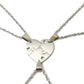 Personalised Stainless Steel 3 in 1 Heart Jigsaw Puzzle Interlocking Necklace