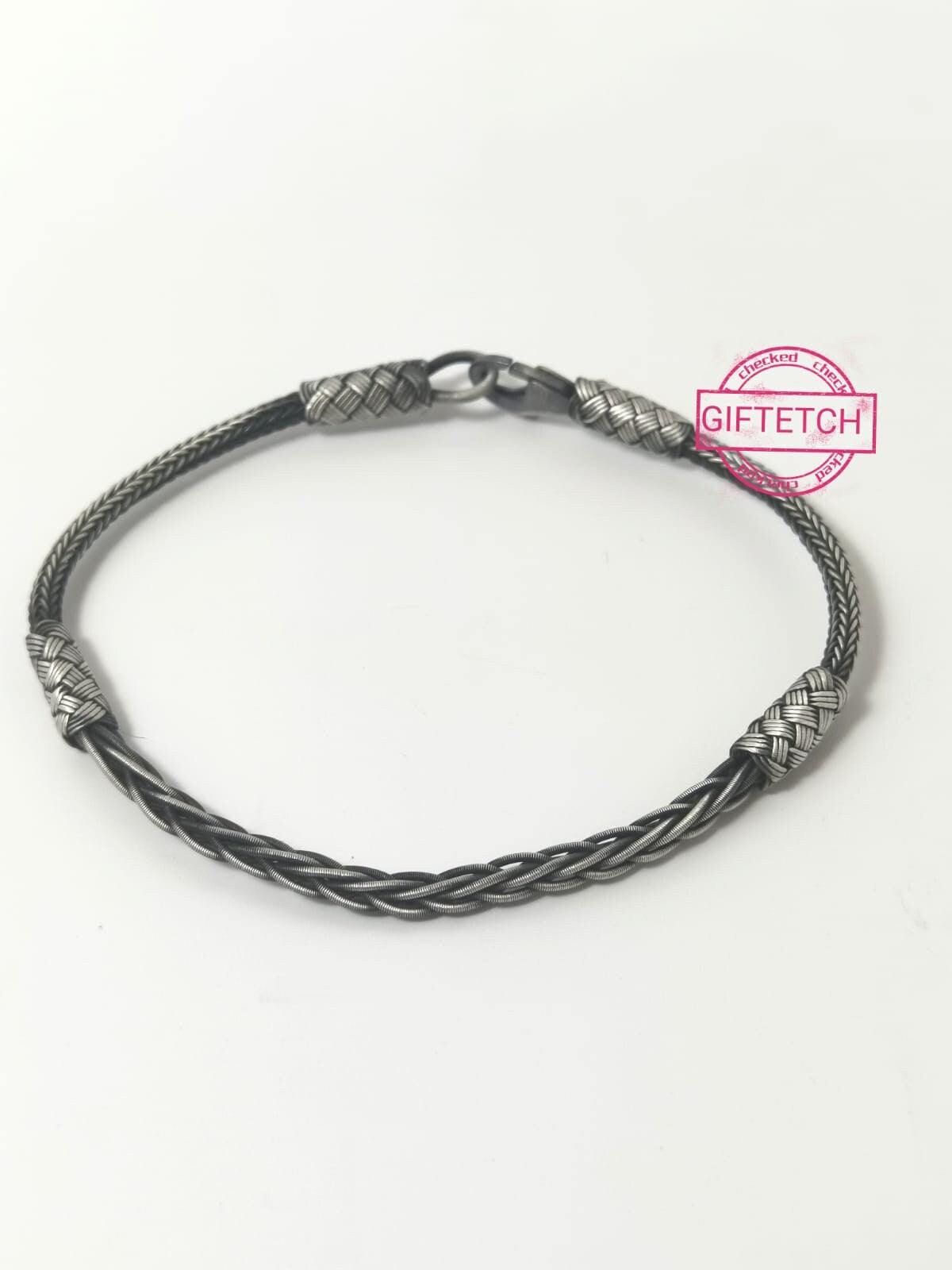 Oxidised Silver Ancient Turkish Classic Kazaz Handwoven Braided Bracelet by Giftetch