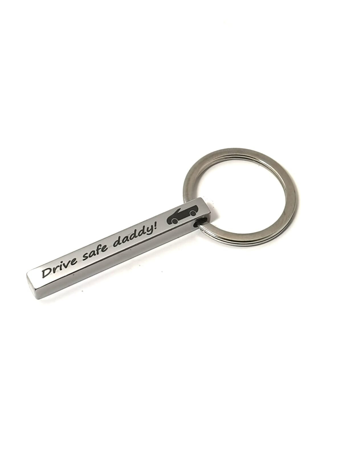 Personalised Drive Safe Bar Keyring, New driver, Mummy or Daddy Gift