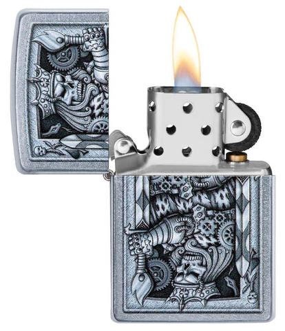Personalised Genuine Zippo Steampunk King Spade Design Lighter - Unique Custom Engraved Gift for Men Women