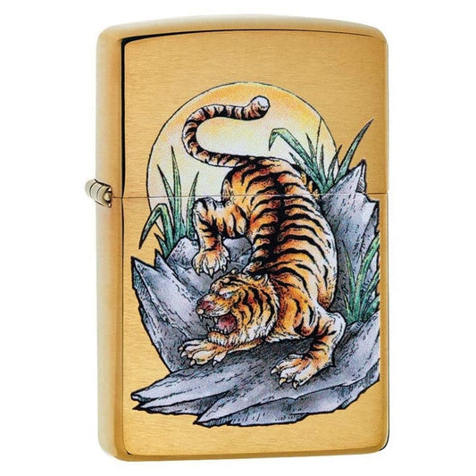 Customizable Zippo Lighter with Tiger Tattoo Design for Personalization