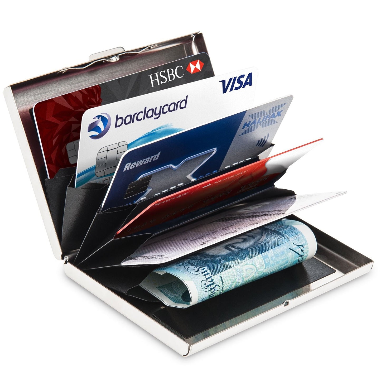 Personalised Card Holder,Stainless Steel RFID Blocking Secure Bank Card Case