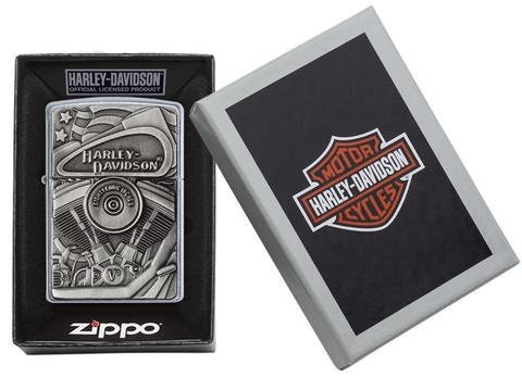 Heavy Unique Personalised Zippo Harley-Davidson Motor Cycles Emblem Lighter