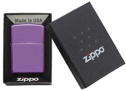 Personalised Genuine High Polish Purple Zippo Lighter