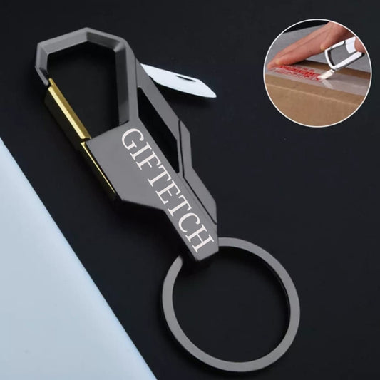 Personalised Stainless Steel Belt Clip Keyring