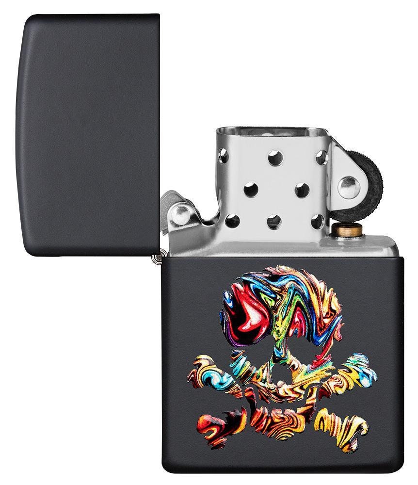 Personalised Multi-colour Skull and Crossbones Design Zippo Lighter